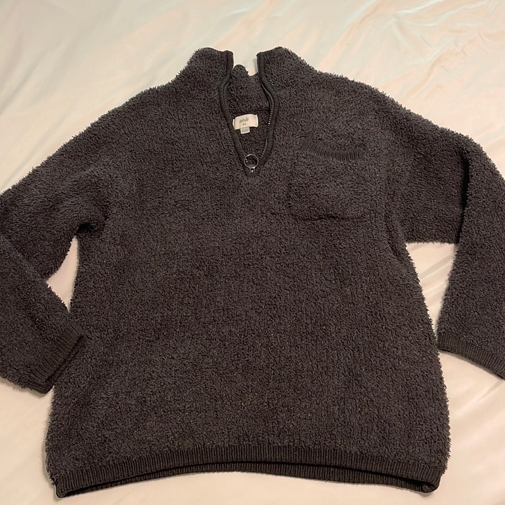 Aerie 1/4 zip grey fleece pull over